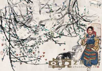 史国良 2000年作 泉 镜心 54.5×77cm
